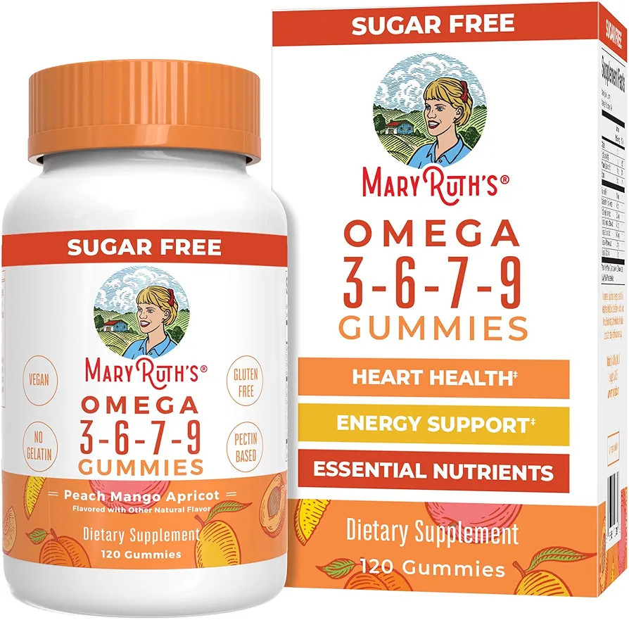 MaryRuth Organics Vegan Omega 3 6 7 9 Gummies | Up to 4 Month Supply | Omega 3 Supplement with Fl... | Amazon (US)