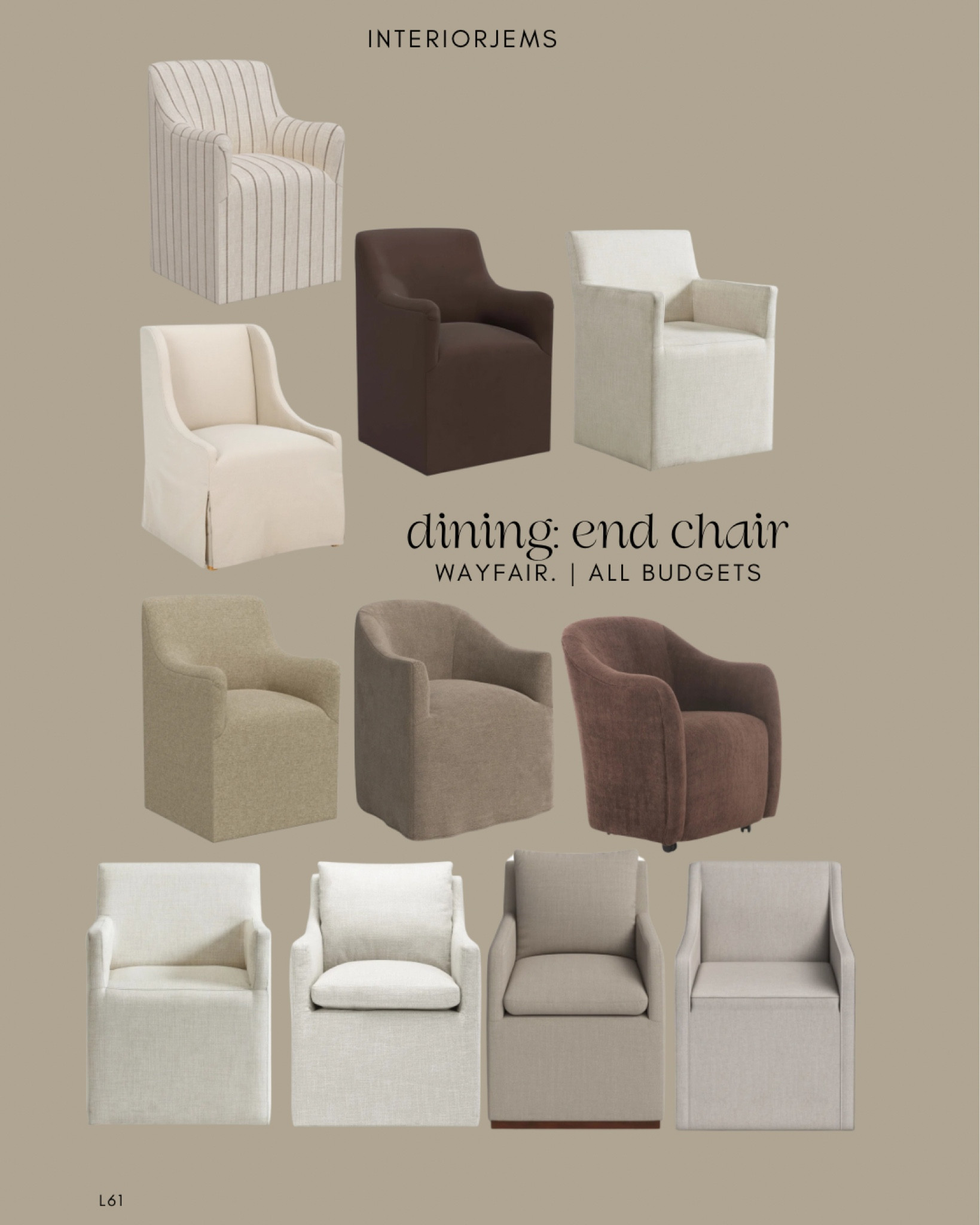 Wayfair, upholstered, dining chair, upholstered and chair, modern dining chair, brown dining chair, colored dining chairs, dining armchair, chair on wheels chair on cast

#LTKHome #LTKSaleAlert #LTKStyleTip
