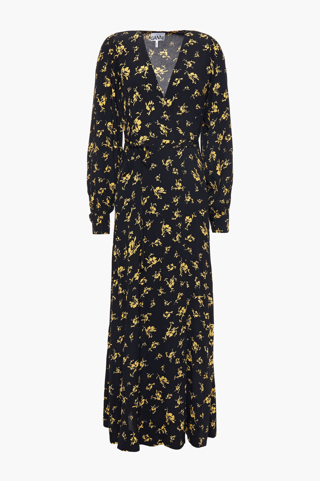 Floral-print crepe midi wrap dress | The Outnet (US and CA)