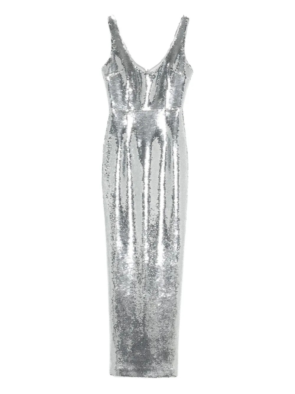 The New Arrivals Ilkyaz Ozel Manu Maxi Dress | Silver | FARFETCH | Farfetch Global