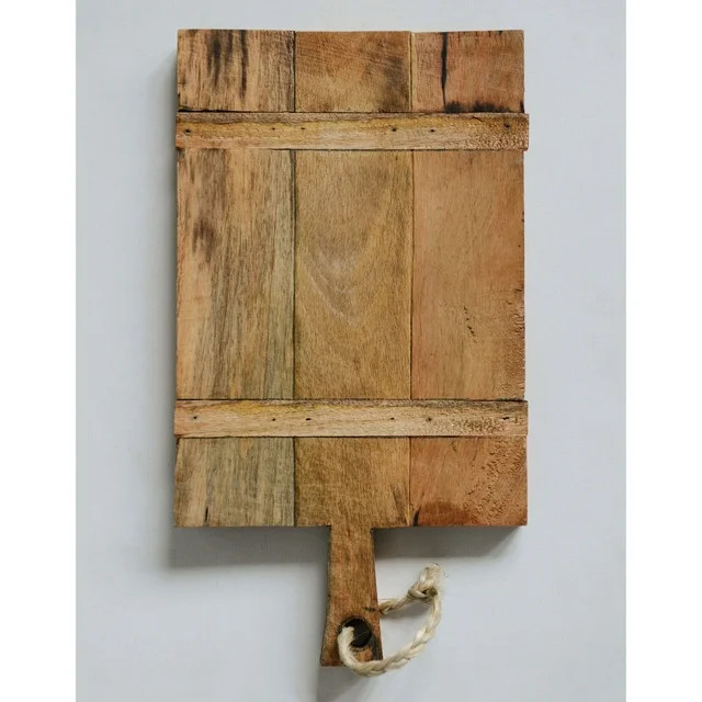 Creative Co-Op Mango Wood Serve Board with Rope on Handle, Natural | Walmart (US)