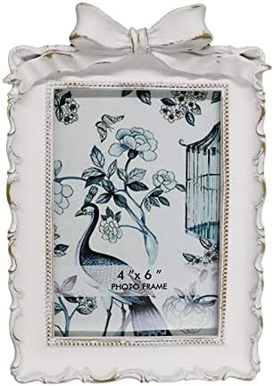 BLYBH Vintage Picture Frame 4x6 Bowknot Retro Photo Frames, Tabletop & Wall Hanging Ornate Antique P | Amazon (US)