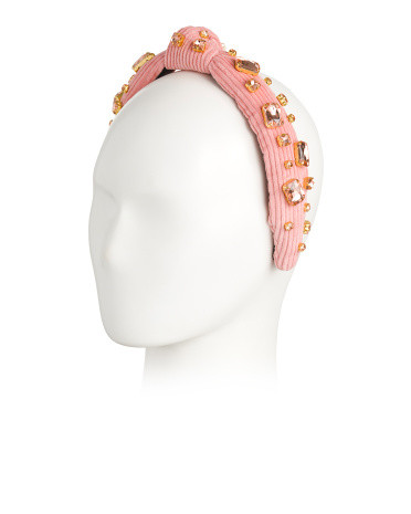 Crystal Embellished Corduroy Headband | TJ Maxx