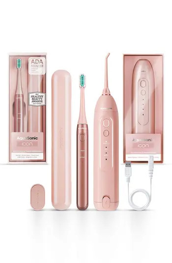 AQUASONIC Icon Electric Toothbrush & Water Flosser Bundle Set in Blush at Nordstrom Rack | Nordstrom Rack