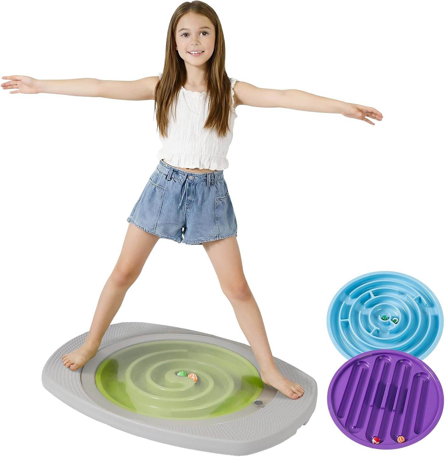 Balance Board for Kids, Toddler Balance Board Maze, Wobble Board with 6 Colored Balls,3 Replacement Labyrinth Boards, Balancing Board Physical Therapy for Sensory Training | Amazon (US)