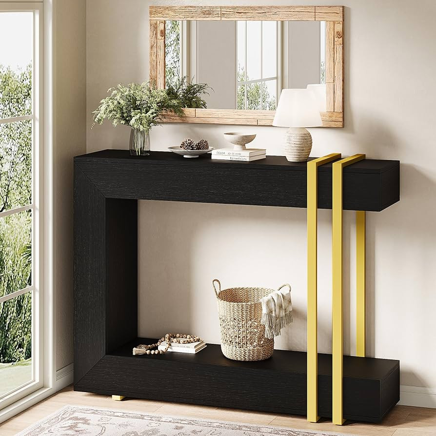 iPormis 42.5-Inch Console Table for Entryway, 2-Tier Sofa Table Behind Couch, Wood Entry Table wi... | Amazon (US)