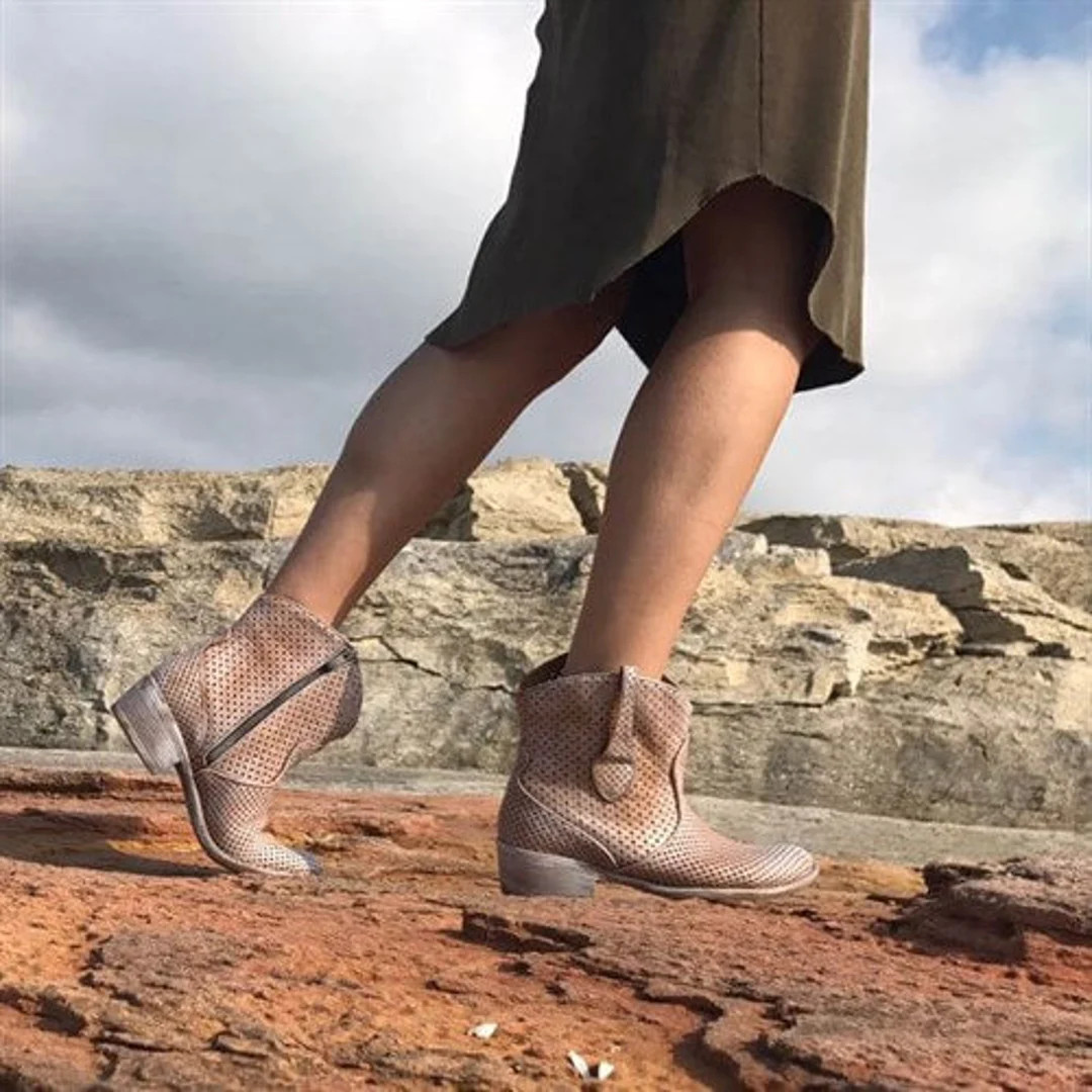 Genuine Leather Western Summer Boots Casual Women Boots - Etsy | Etsy (US)