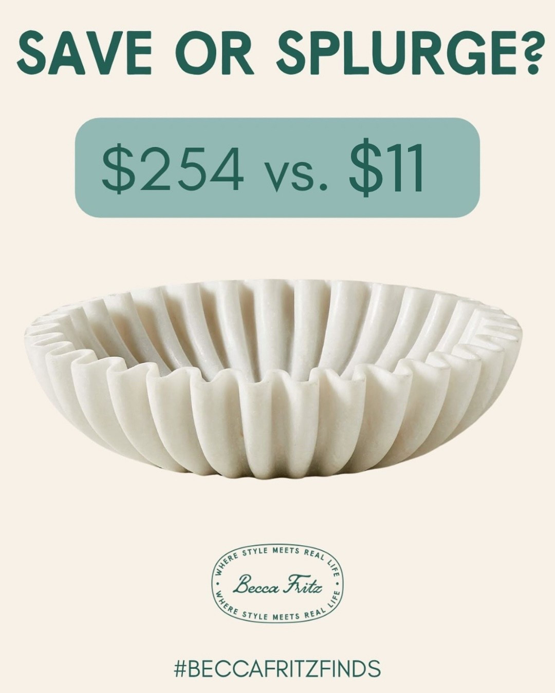 Okay WOW! This stunning fluted marble bowl looks like it came straight from a high-end catalog (CB2 lovers, you know the one!) But instead of $254, this one is just $10—yes, really! 😱

It’s giving luxury on a budget and makes the perfect statement piece for your table or shelf.
I grabbed one immediately! The link’s below if you want to snag it too!

#HomeFinds #BudgetFriendlyDecor #NeutralVibes #BeccaFritzFinds

$11 version ➡️ad https://rstyle.me/+jVMYDJNHFyqlvT_JtQ1OYw

$254 version ➡️ad https://rstyle.me/+tFnooI5j93Yq5TwemyK7MA

#LTKHome #LTKFindsUnder50 #LTKSaleAlert