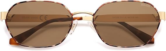 SOJOS Trendy Polarized Hexagon Sunglasses for Women Men, UV400 Retro Rectangle Shades SJ1238 | Amazon (US)