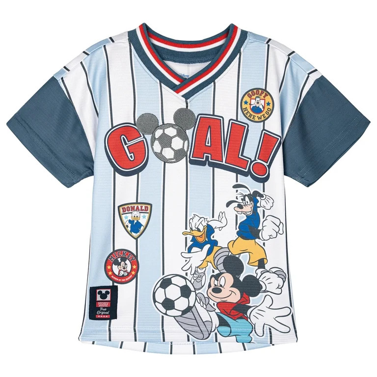 Disney Mickey Mouse Goofy Donald Duck Mesh Soccer Jersey Athletic T-Shirt Toddler to Big Kid | Walmart (US)
