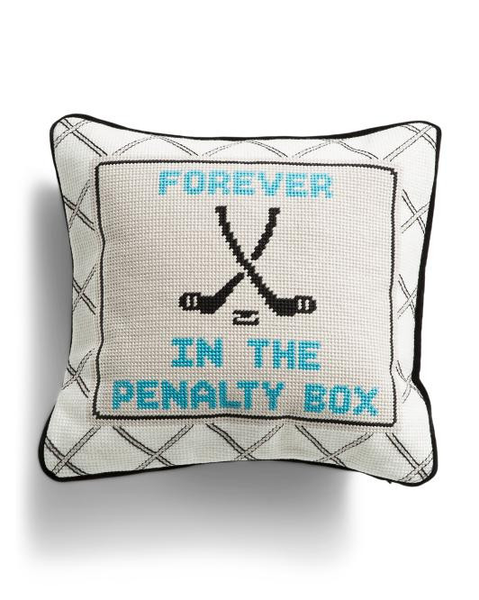 11x11 Penalty Box Needlepoint Pillow | TJ Maxx