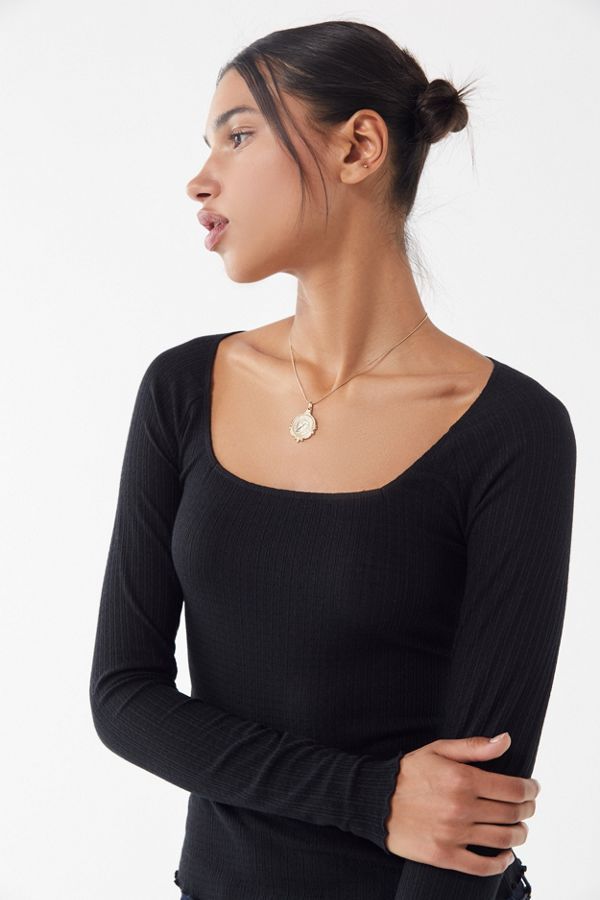 Out From Under Marina Pointelle Square-Neck Top | Urban Outfitters (US and RoW)