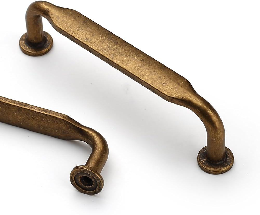 Asidrama 10 Pack 3.75 Inch(96mm) Antique Brass Kitchen Cabinet Handles, Cabinet Pulls Vintage Ret... | Amazon (US)