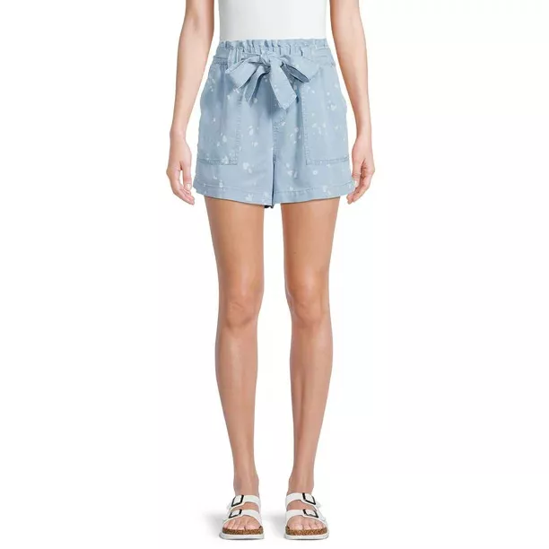 Time and Tru Women's Paperbag Waist Shorts 