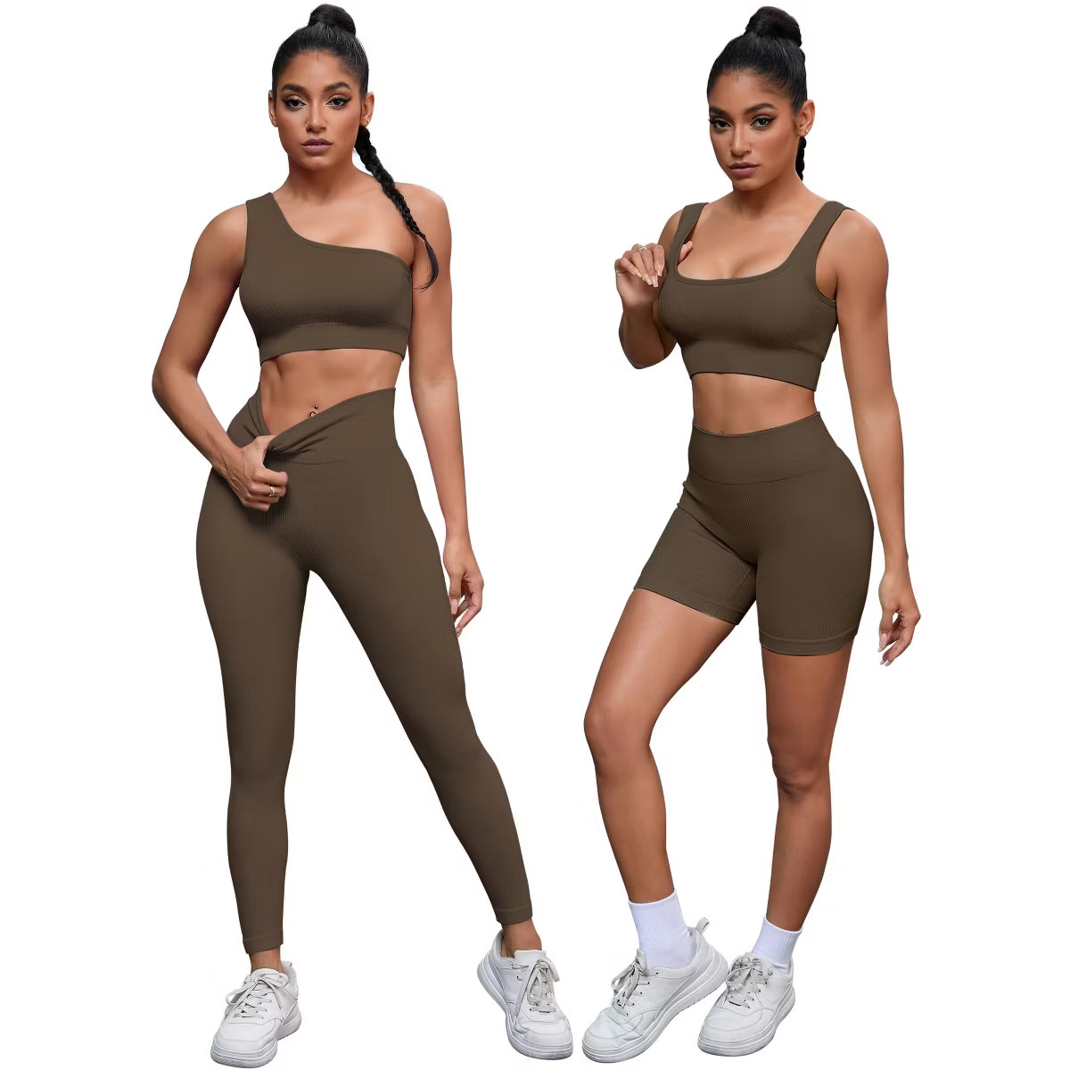 INSPIRE CHIC Women's Exercise Outfits Scoop Neck One Shoulder High Waist Gyms Body Shapers 4 Piec... | Target