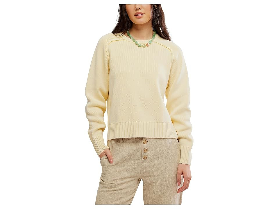 Free People Spring Street Pullover Women's Clothing Banana Cream : XL (Women's 16), Cotton | Zappos