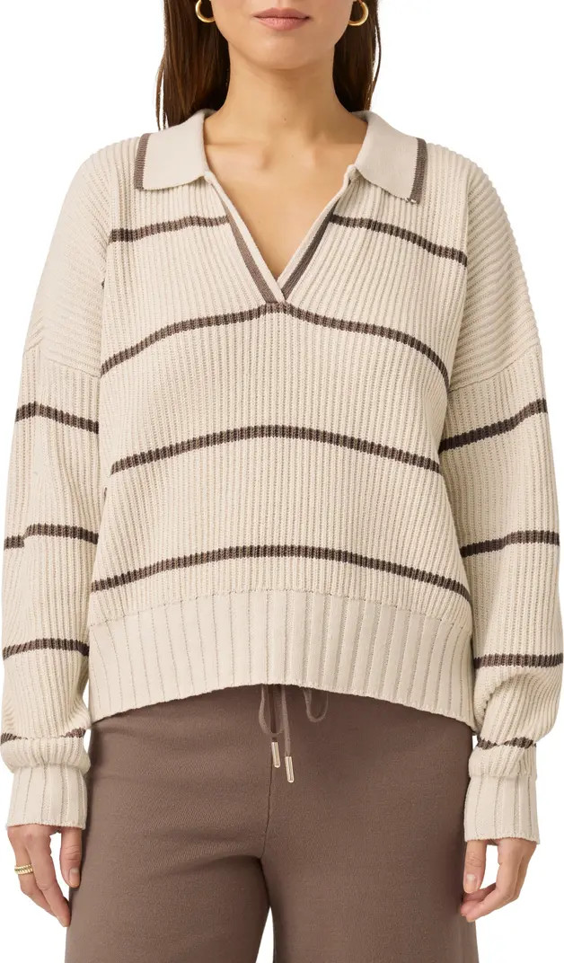x @Cellajaneblog Stripe Cotton Blend Polo Sweater | Nordstrom