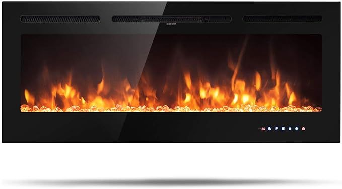 Tangkula 50" Electric Fireplace, in-Wall Recessed and Wall Mounted 750 W / 1500 W Fireplace Heate... | Amazon (US)