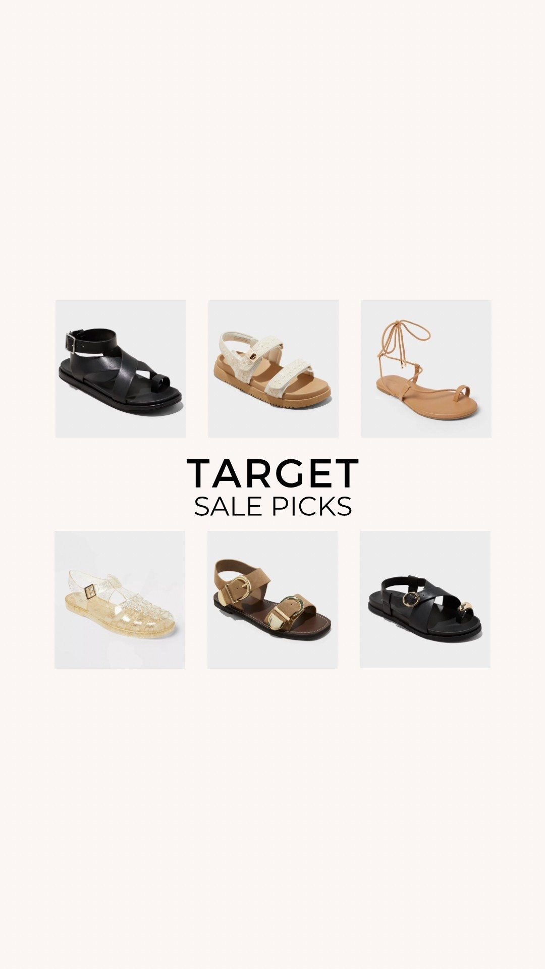 Target sandal sale picks

Neutral sandals for all spring and summer long. Highly rated

Nude sandal , strappy sandal , brown sandal , buckle strap , black casual sandal , summer sandal , everyday shoes , jelly shoes , gold , tan , buckle sandals

#LTKFindsUnder50 #LTKSaleAlert #LTKSummerEdit