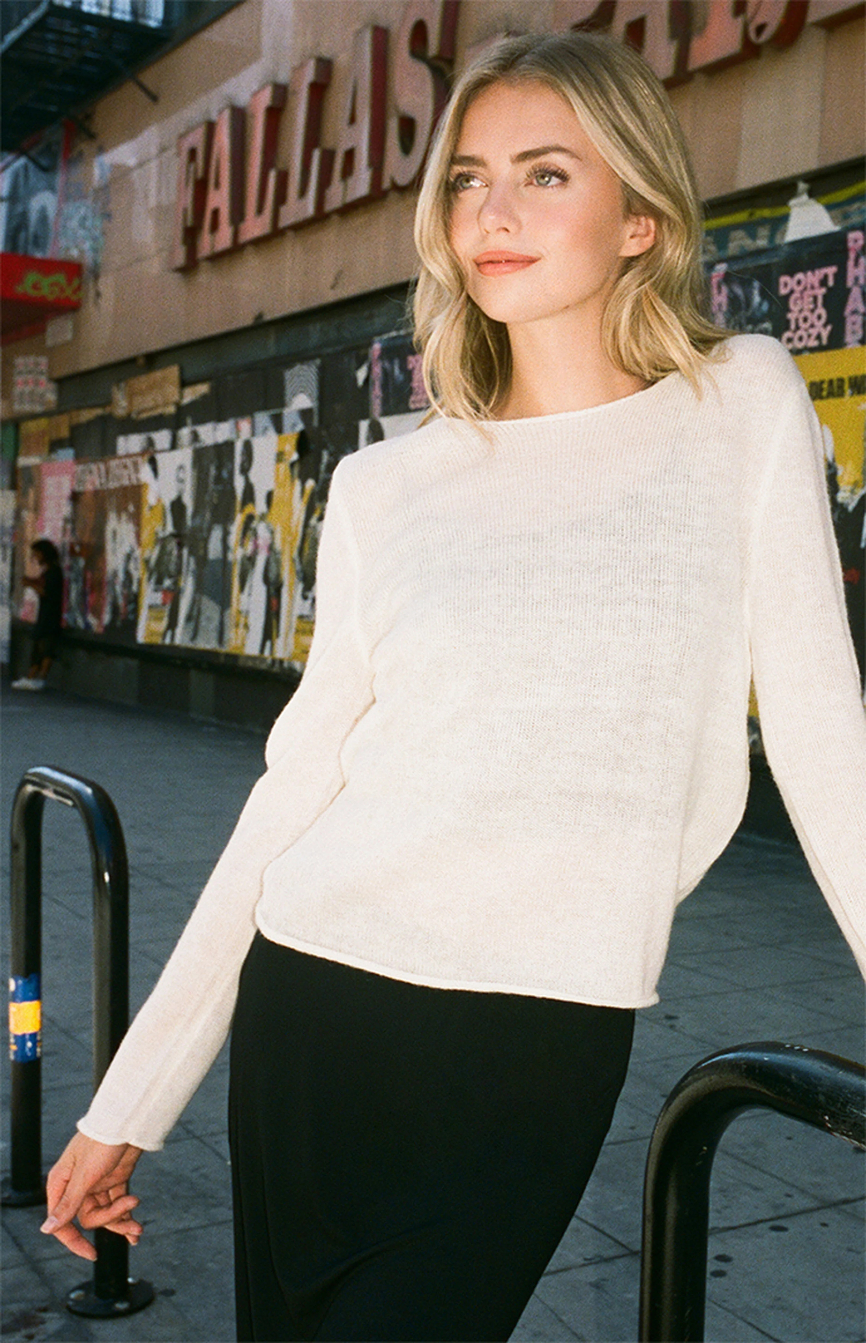 John Galt White Basic Relaxed Sweater | PacSun