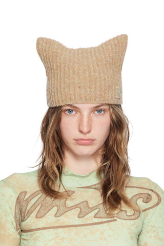 Beige Precious Beanie | SSENSE