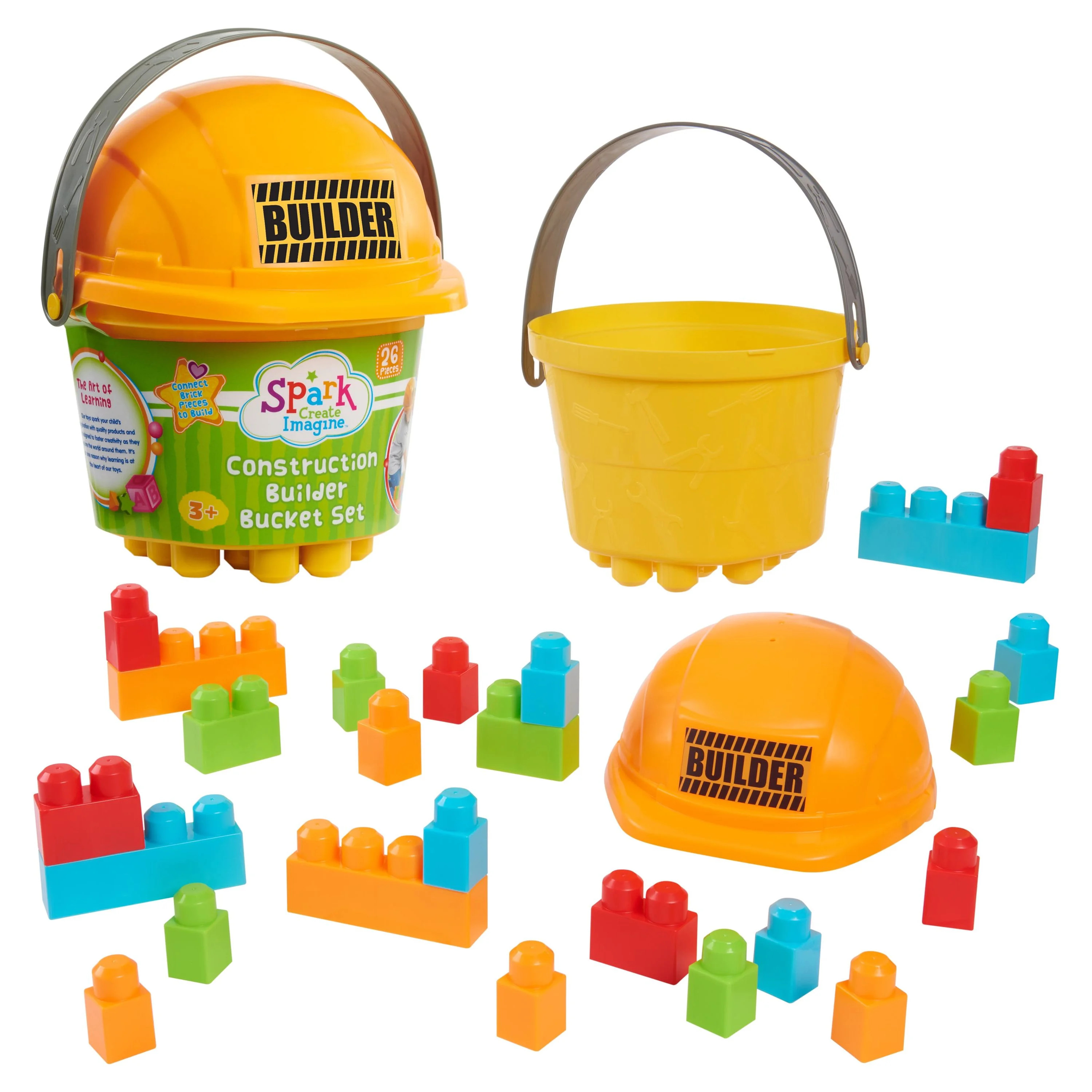 Spark Create Imagine Construction Builder Bucket, Kids Toys for Ages 3 up | Walmart (US)
