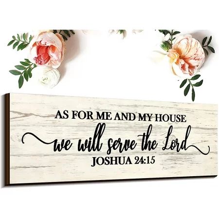 Jetec As for Me and My House We Will Serve The Lord Wall Sign Rustic Wooden Hanging Wall Decor Farmh | Walmart (US)