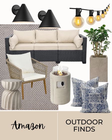 Amazon outdoor finds, outdoor living, outdoor decor, outdoor couch, affordable home, outdoor chair, rug, firepit, throw pillows, outdoor lighting, planters, side table

#LTKhome #LTKSeasonal #LTKstyletip