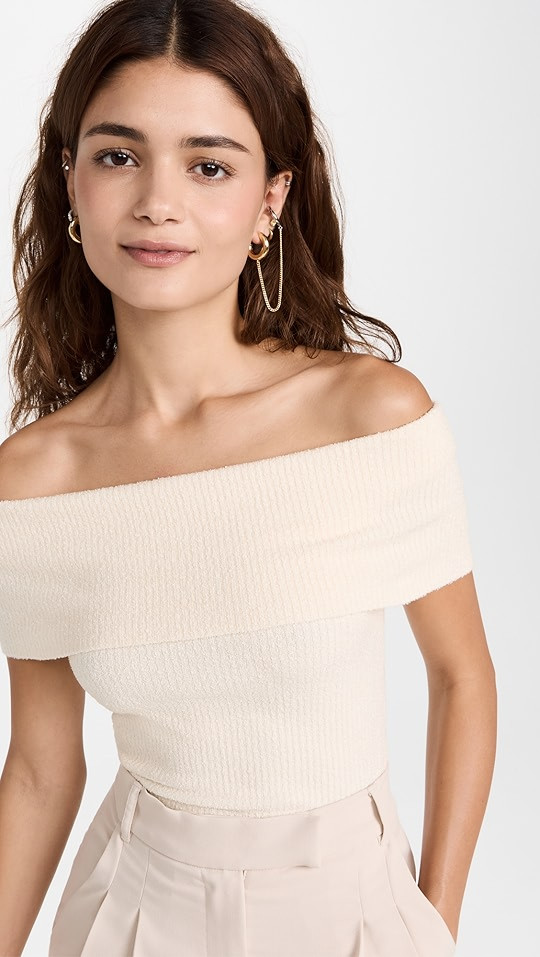 Popcorn Knit Off Shoulder Top | Shopbop
