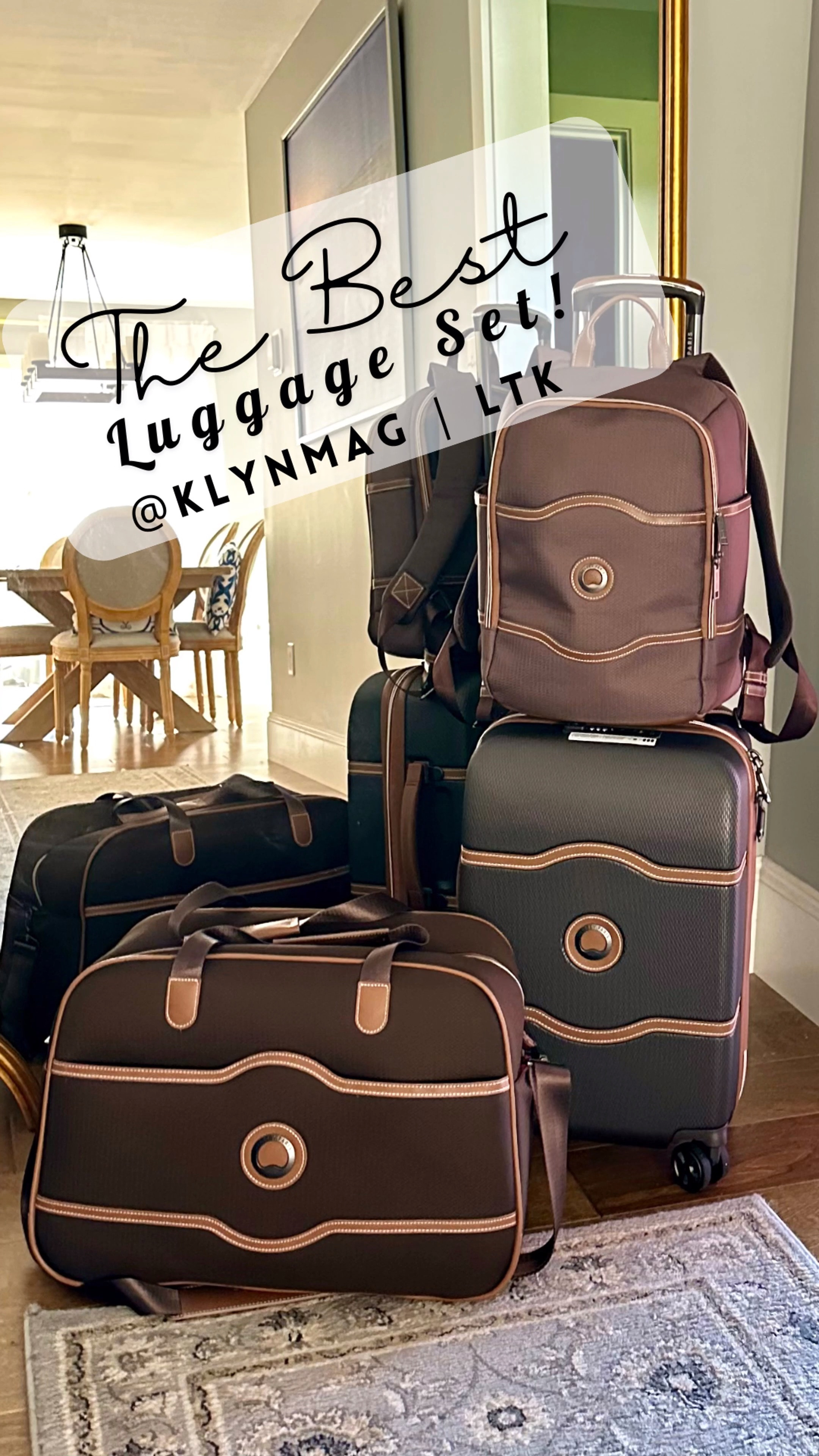 Travel in style with the Delsey Paris Chatelet set in rich chocolate brown! This elegant trio—the international carry-on, weekender duffle bag, and ultra lightweight backpack! Perfect for your next overseas adventure or a chic weekend getaway. Durable, spacious, and effortlessly classy, it's the ultimate travel companion! ♥️ 

#LTKTravel #LTKSaleAlert #LTKVideo