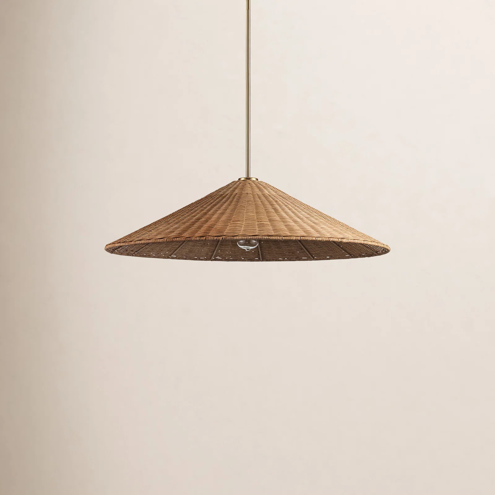 Welby 1 - Light Rattan Dome 32" Pendant | Birch Lane