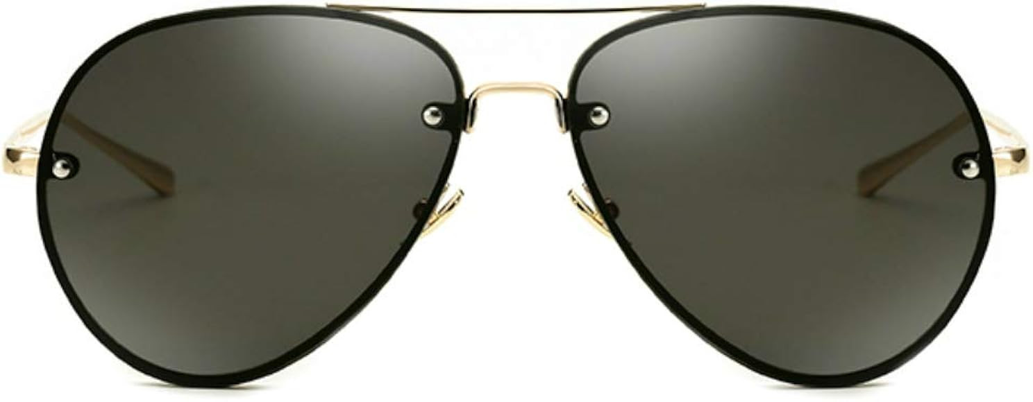 Oversized Aviator Sunglasses Vintage Retro Gold Metal Frame Colorful Lenses 62mm | Amazon (US)