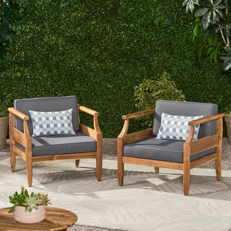 Mcclurg Outdoor Patio Chair with Cushions (Set of 2) | Wayfair North America