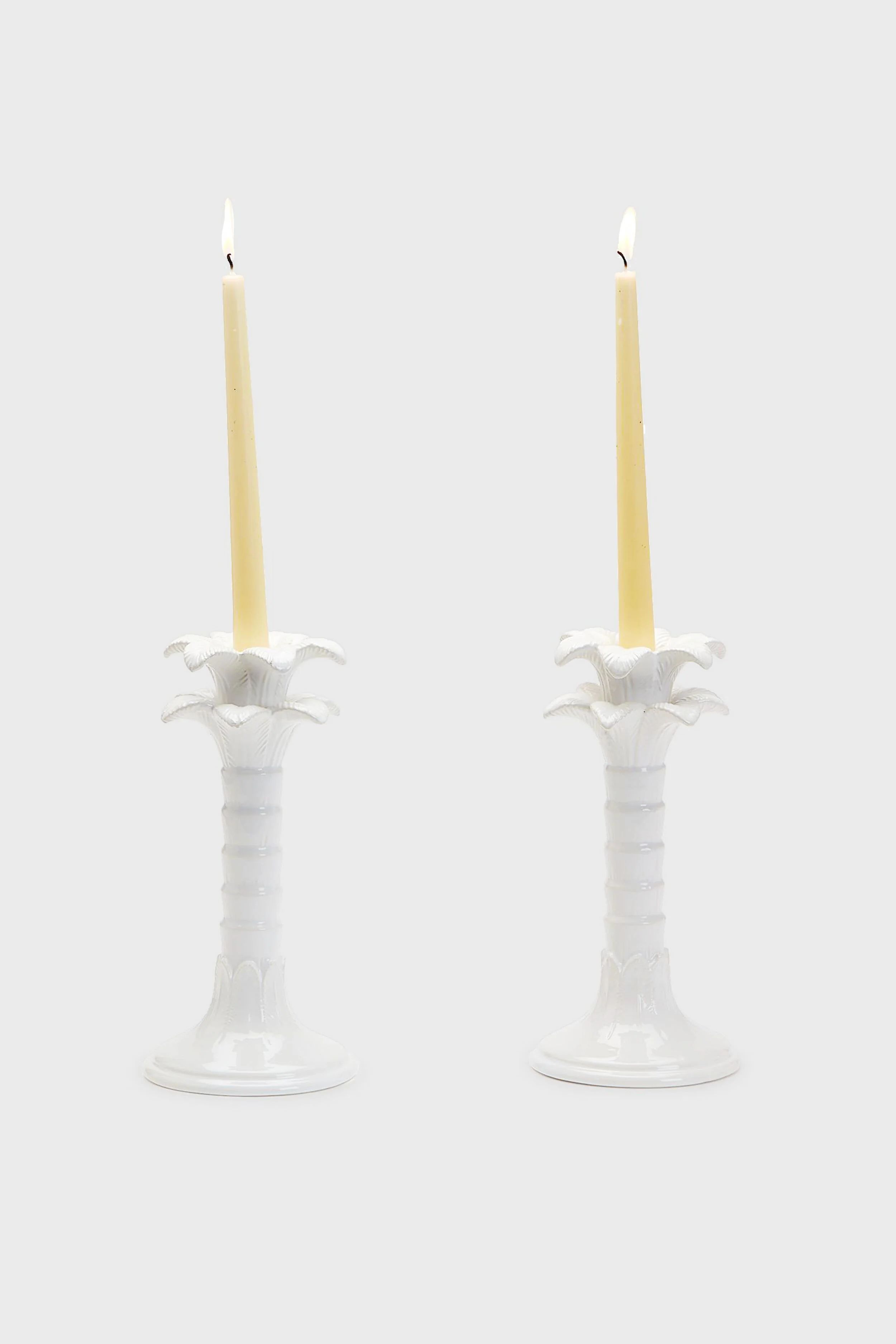 Palm Leaf Set of 2 Candlestick Holders | Tuckernuck (US)
