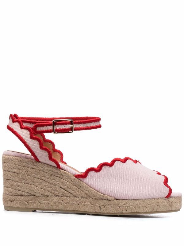 Brini scallop-edge raffia wedges | Farfetch (US)