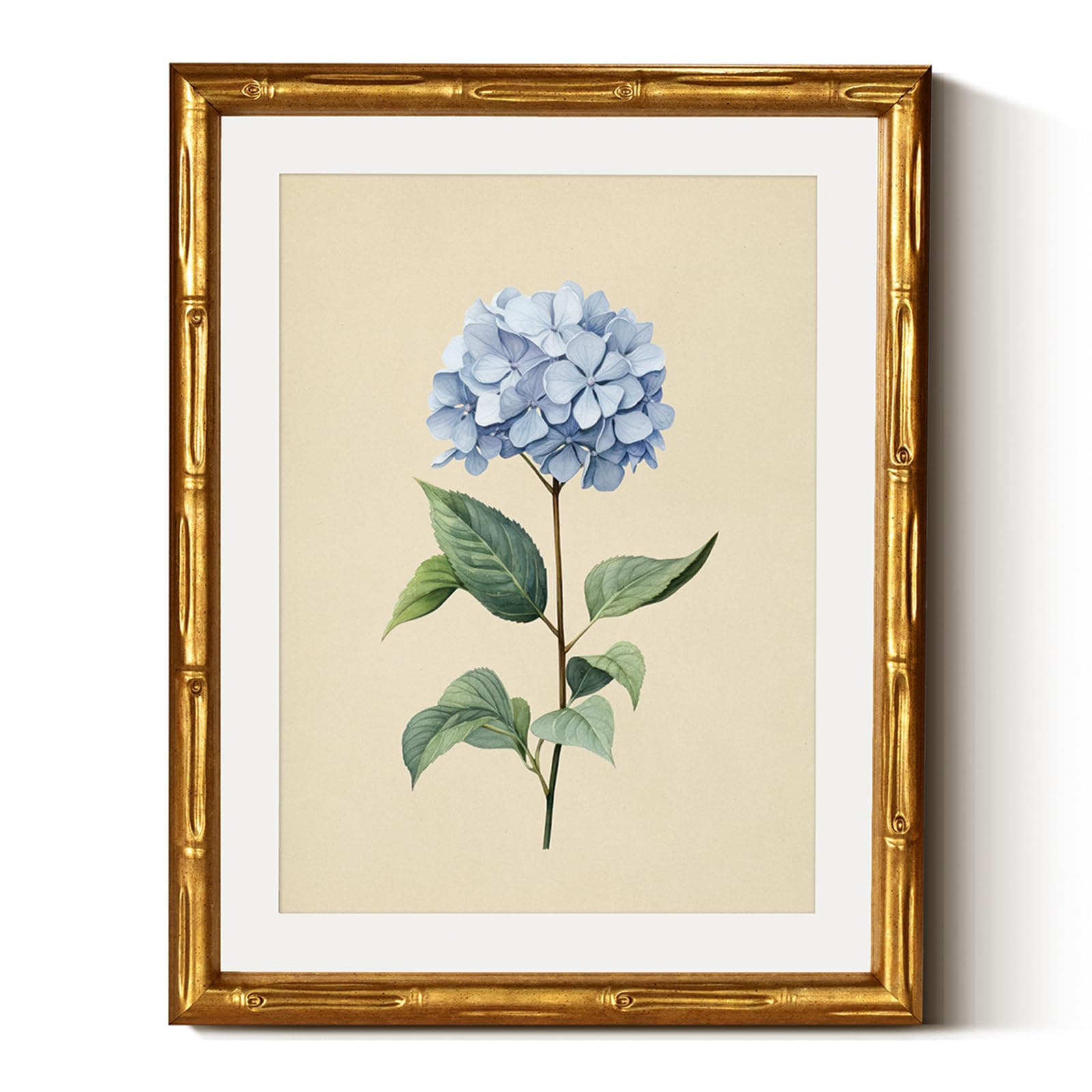 InSimSea Gold Bamboo Framed Canvas Wall Art, Vintage Hydrangea Flower Prints, Antique Moody Pictu... | Amazon (US)