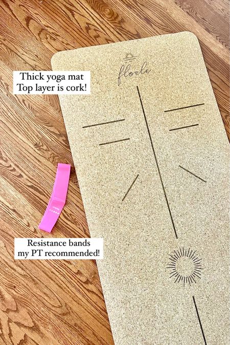 New stretching things 🥰 yoga mat with a cork top layer and resistance bands that come in a set of 5 from extra light to extra heavy 💪🏼 #yogamat #corkyogamat #resistancebands #workout #workoutessentials 

#LTKunder50 #LTKfamily #LTKfit