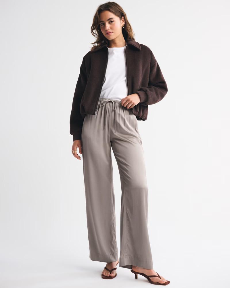 Women's Satin Pull-On Pant | Women's New Arrivals | Abercrombie.com | Abercrombie & Fitch (US)
