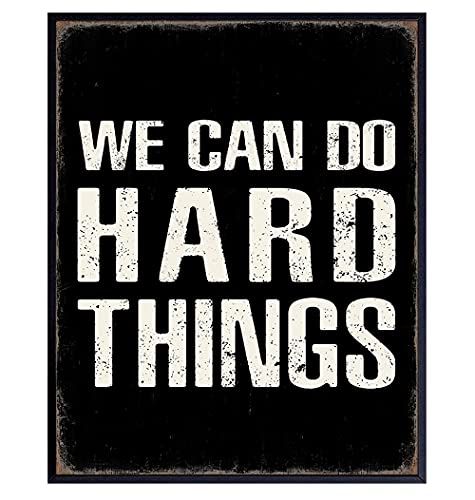 Motivational Posters Office Wall Decor - We Can Do Hard Things Sign -Office Wall Art - Home Office D | Amazon (US)