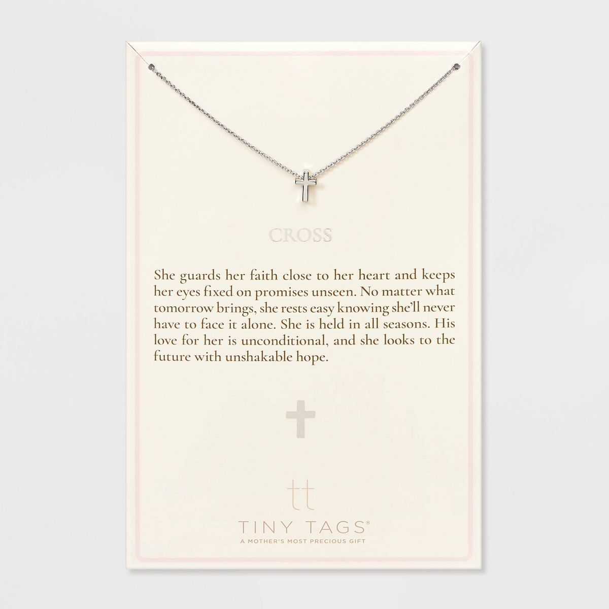 Tiny Tags Silver Plated Cross Chain Necklace - Silver | Target