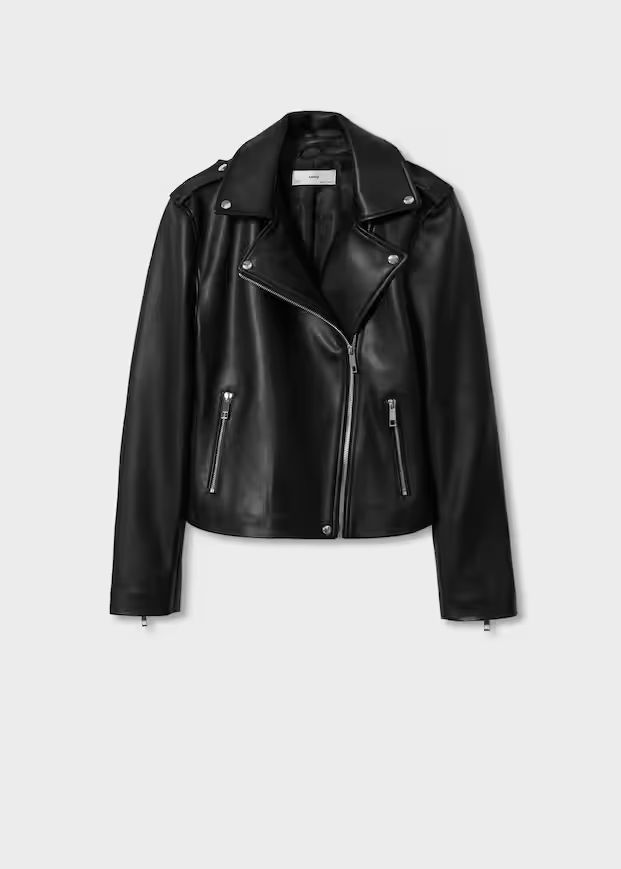 Faux-leather biker jacket -  Women | Mango United Kingdom | MANGO (UK)