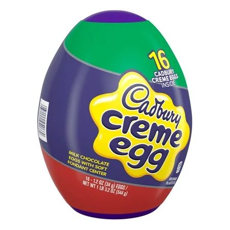 CADBURY, Milk Chocolate Crème Egg Candy, Easter, 1.2 oz, Plastic Egg, 16 Count | Walmart Online Grocery