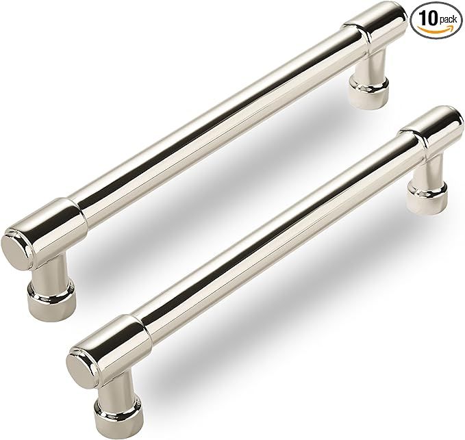 10 Pack Polished Nickel Cabinet Pulls,5 Inch(128mm) Hole Centers Cabinet Handles Kitchen Hardware... | Amazon (US)