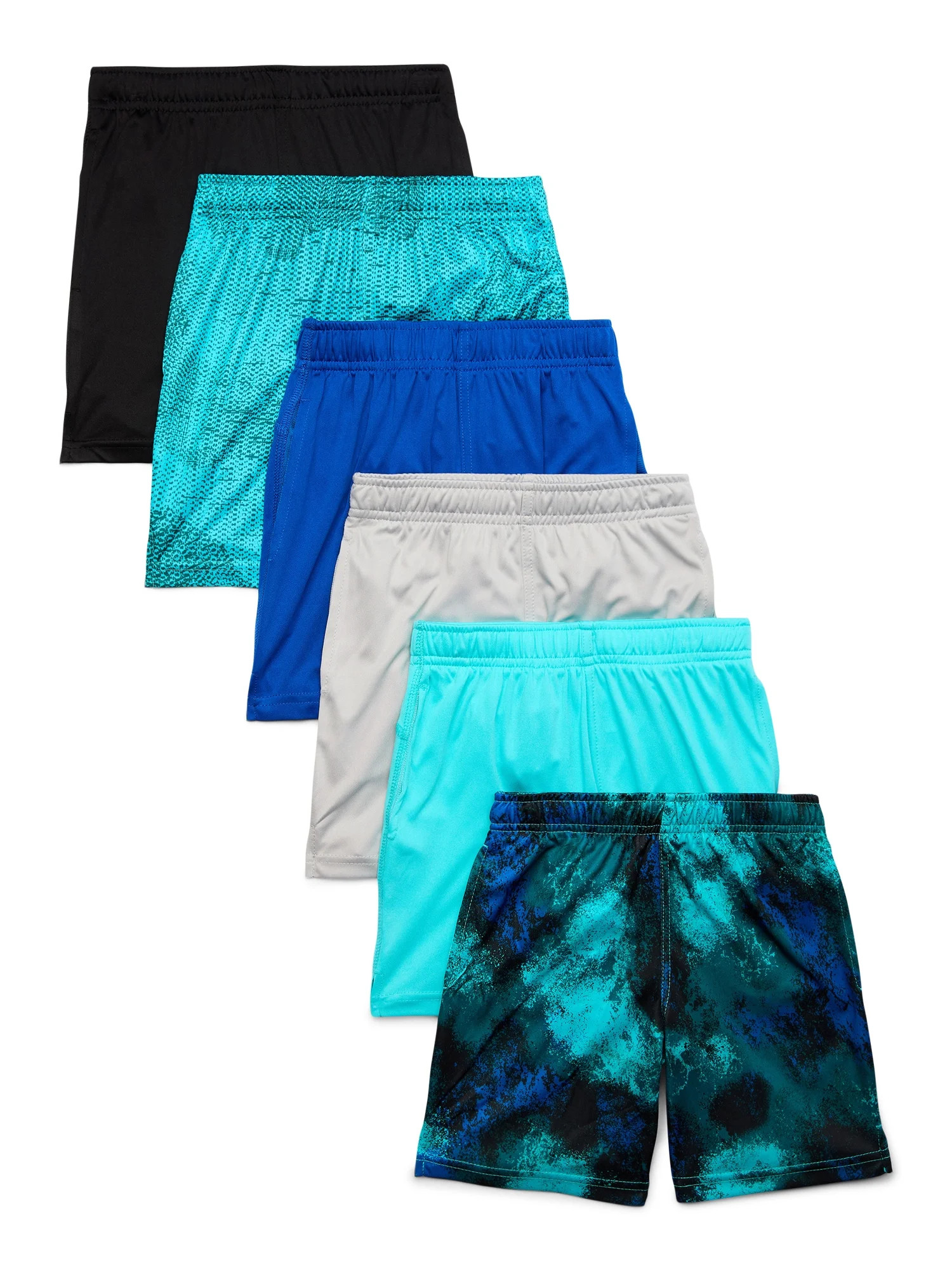 Athletic Works Boy's Active Performance Shorts, 6-Pack, Sizes 4-18 & Husky | Walmart (US)