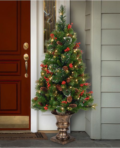4' Crestwood Spruce Entrance Tree with 100 Clear Lights | Macys (US)