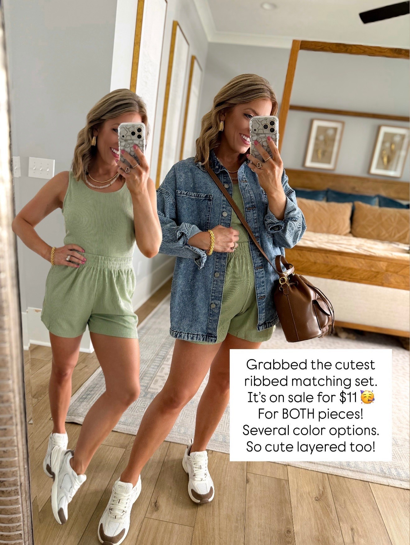 Today’s travel outfit is all about being comfortable without sacrificing style! ✈️🤍 This Walmart matching set is unbelievably soft, lightweight, and perfect for travel days, running errands, or casual weekends. The best part? This gorgeous sage green color is on sale for just $11! I layered it with an oversized denim button-up for the airport, added my favorite comfy sneakers, and finished the look with a classic brown crossbody bag and gold jewelry.

Affordable pieces like this are the ones I end up reaching for again and again. Easy to mix and match, easy to pack, and so comfortable you’ll want it in every color!

#WalmartFashion #WalmartFinds #WalmartStyle #MatchingSet #TravelOutfit #AirportStyle #TravelStyle #AffordableFashion #CasualStyle #MomStyle #EverydayOutfit #ComfyStyle #WalmartNewArrivals #BudgetFashion #WeekendStyle #TravelEssentials #AthleisureStyle #OOTD #StyleForLess #FashionFinds

#LTKootd #LTKSaleAlert #LTKPetite