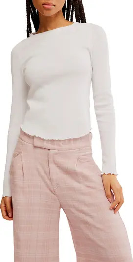 Free People Easy Does It Long Sleeve Waffle Knit Cotton T-Shirt | Nordstrom | Nordstrom