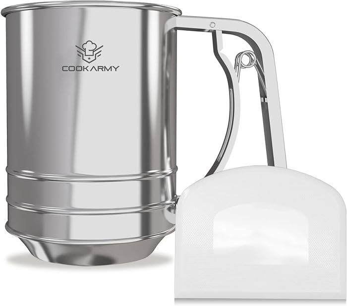 Flour Sifter , 3 Cup Stainless Steel , Great Double-layer Baking Sifters for all Baking Flour and... | Amazon (US)