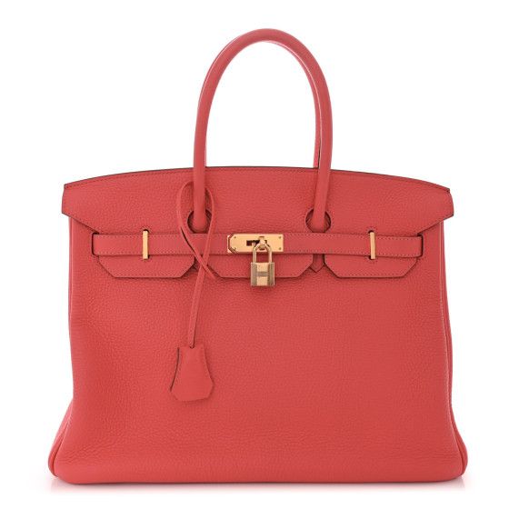 Hermes: All/Bags/Handbags/HERMES Taurillon Clemence BIRKIN 35 Rose Jaipur | FASHIONPHILE (US)