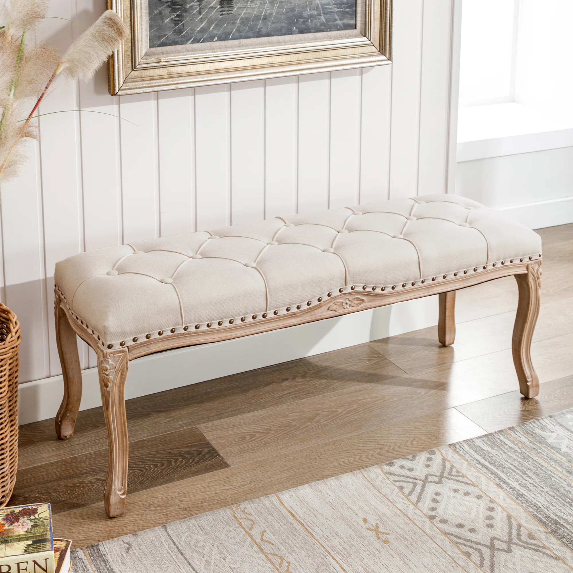 Barajas Linen Upholstered Bench | Wayfair North America